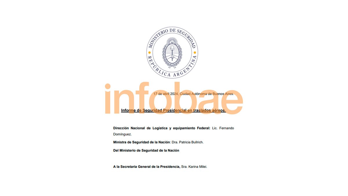 The shocking confidential report that decided the Government to stop using commercial flights for the transfer of Javier Milei The shocking confidential report that decided the Government to stop using commercial flights for the transfer of Javier Milei